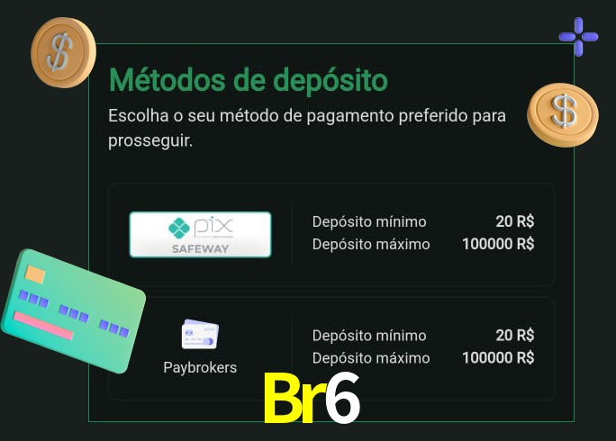 O cassino Br6 oferece uma grande variedade de métodos de pagamento